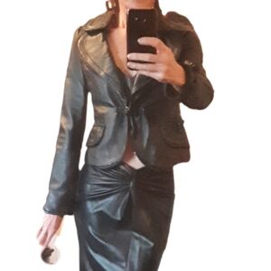 Ibisconovita Black Leather Women's Jacket